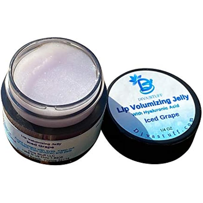 Diva Stuff LIP VOLUMIZING JELLY, ICED GRAPE FLAVOR, NO WAX, MAXIMUM AMOUNT OF HYALURONIC ACID, JAMAICAN BLACK CASTOR OIL AND VITAMIN E, SMOOTHS, PLUMPS, HYDRATES - Image 3
